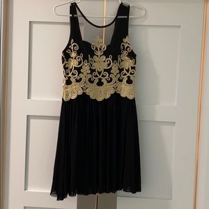 Black holiday mini dress.